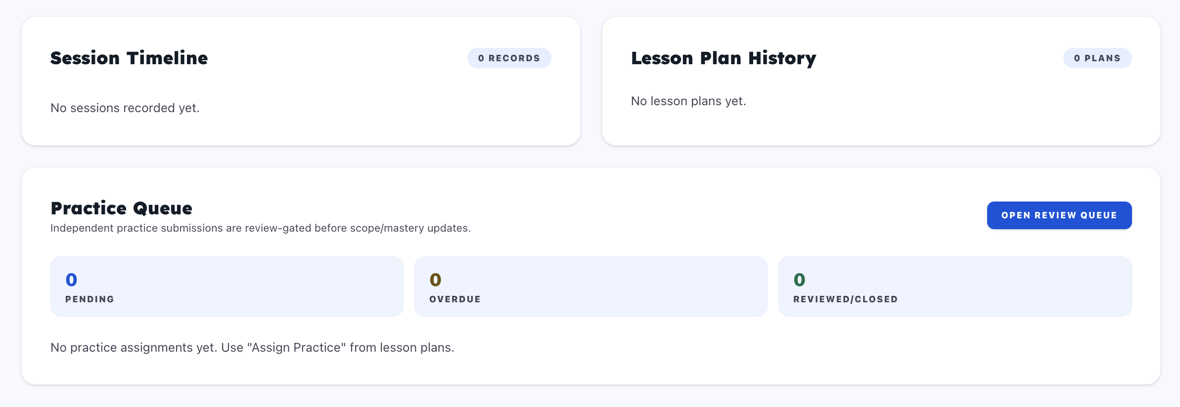 Student profile overview blocks (part 2)