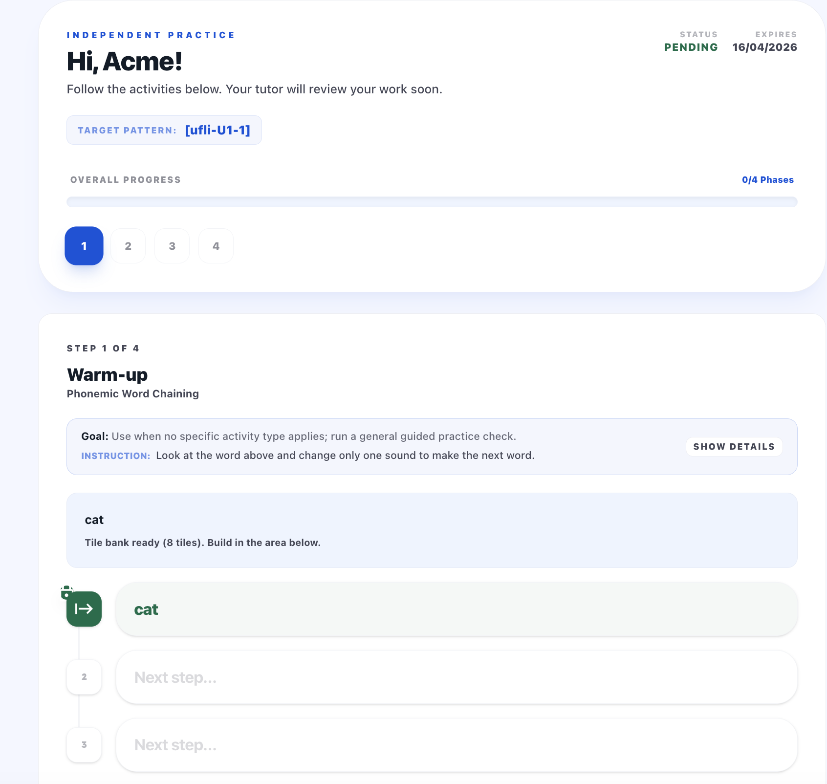 Student public report view (part 1)